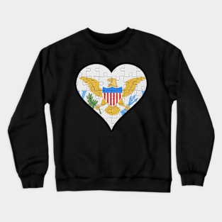 Virgin Islander Jigsaw Puzzle Heart Design - Gift for Virgin Islander With Virgin Islands Roots Crewneck Sweatshirt